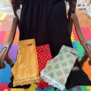 Matilda Jane - 4 pair sz 14 girls ruffle shorts + ruffle pants, pre-owned